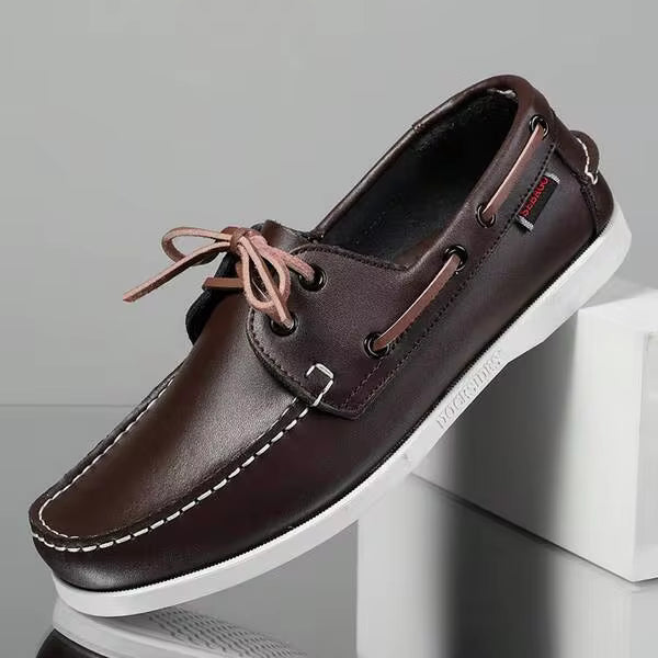 Men's Genuine Leather Boat Shoes Size Breathable Casual Sneakers Fashion Outdoor Footwear Wholesale Quality
